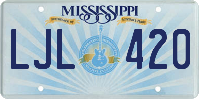 MS license plate LJL420