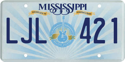 MS license plate LJL421
