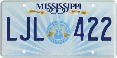 MS license plate LJL422