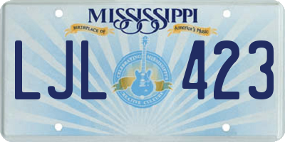 MS license plate LJL423