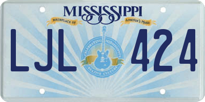 MS license plate LJL424