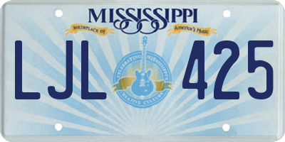 MS license plate LJL425