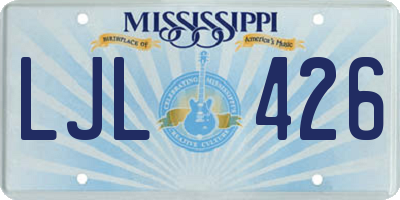 MS license plate LJL426