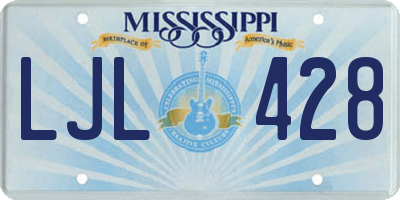 MS license plate LJL428