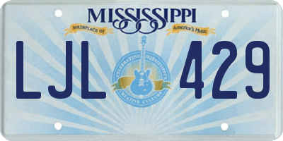 MS license plate LJL429