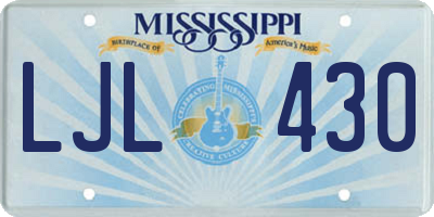 MS license plate LJL430