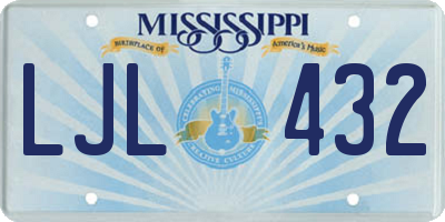 MS license plate LJL432
