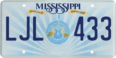 MS license plate LJL433