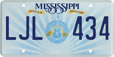 MS license plate LJL434