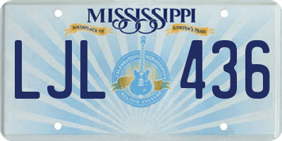 MS license plate LJL436