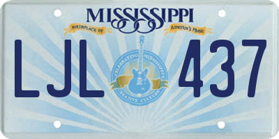 MS license plate LJL437