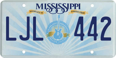 MS license plate LJL442