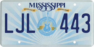 MS license plate LJL443