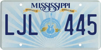 MS license plate LJL445