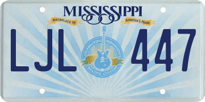 MS license plate LJL447