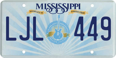 MS license plate LJL449