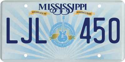 MS license plate LJL450