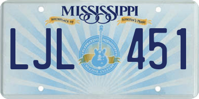 MS license plate LJL451