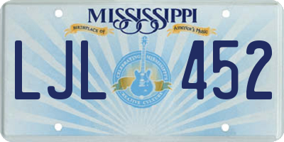 MS license plate LJL452
