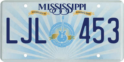 MS license plate LJL453