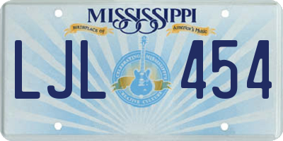 MS license plate LJL454