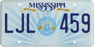 MS license plate LJL459