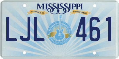 MS license plate LJL461