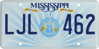 MS license plate LJL462