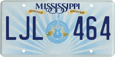 MS license plate LJL464