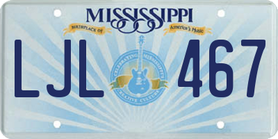 MS license plate LJL467