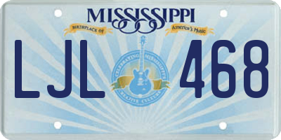 MS license plate LJL468