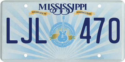 MS license plate LJL470