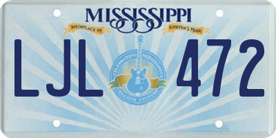 MS license plate LJL472