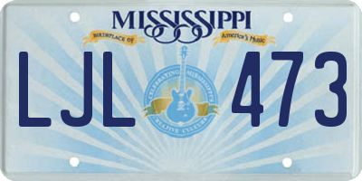MS license plate LJL473