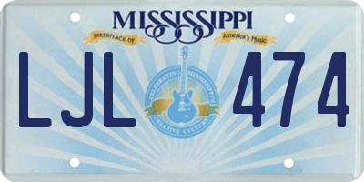 MS license plate LJL474