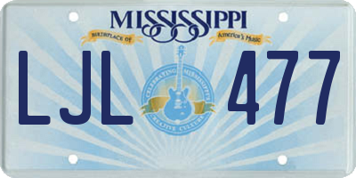 MS license plate LJL477