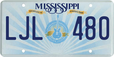 MS license plate LJL480