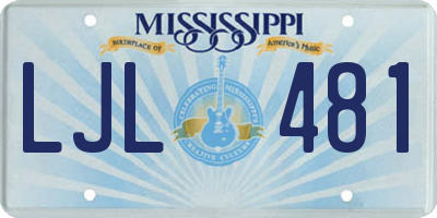 MS license plate LJL481