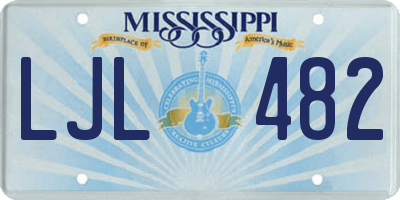 MS license plate LJL482
