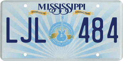 MS license plate LJL484
