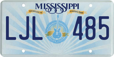 MS license plate LJL485