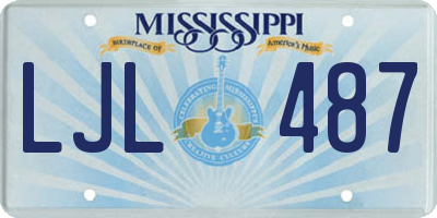 MS license plate LJL487