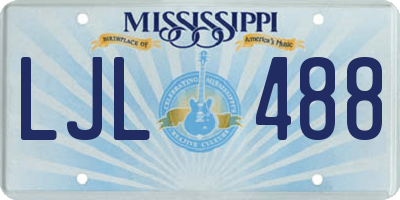 MS license plate LJL488