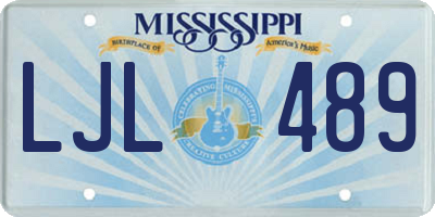 MS license plate LJL489