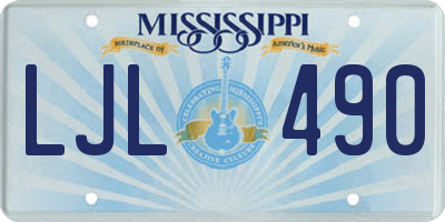 MS license plate LJL490