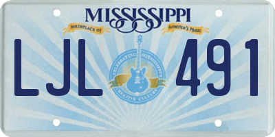 MS license plate LJL491
