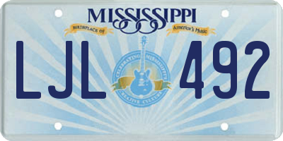 MS license plate LJL492