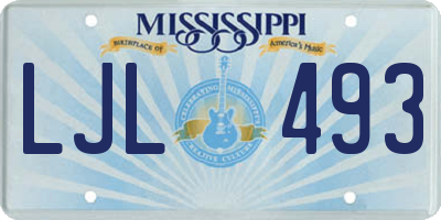 MS license plate LJL493
