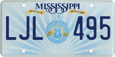 MS license plate LJL495