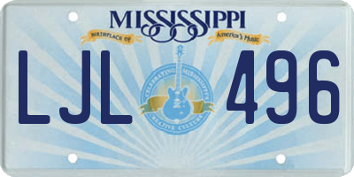 MS license plate LJL496